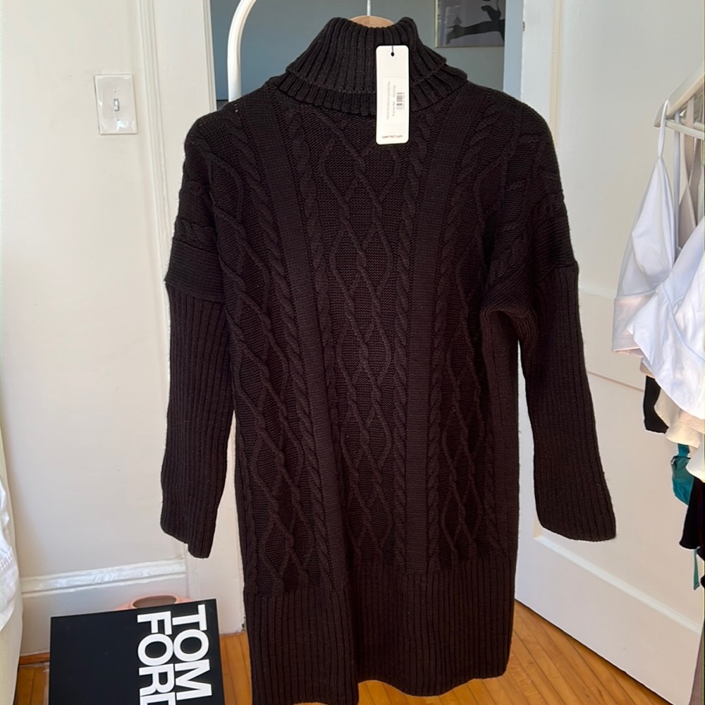 Black Turtleneck Sweater Dress - 6